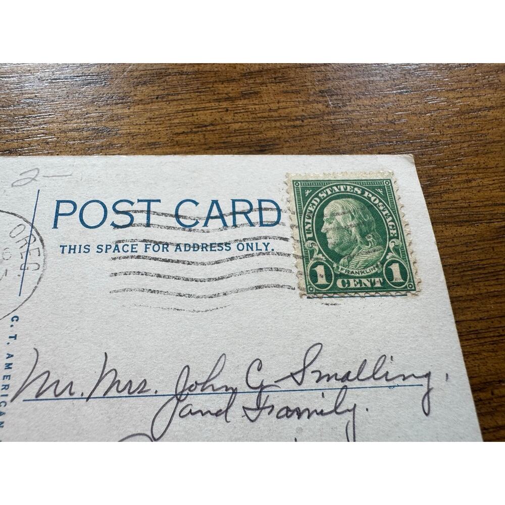 Vintage 1929 Commercial Street Salem Oregon Linen Postcard Posted - Picture 5 of 9
